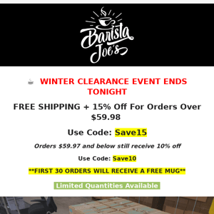 Our Winter Clearance Event