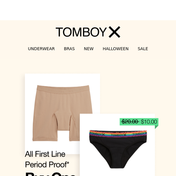 First Line Period Boy Shorts - Black Rainbow – TomboyX