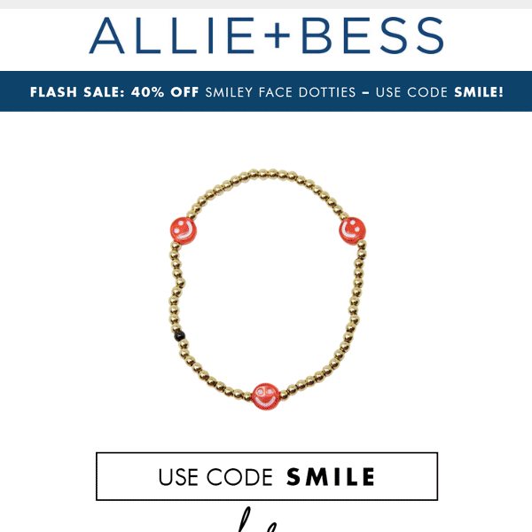 Flash Sale: 40% Off Smiley Face Dotties – Use Code SMILE!