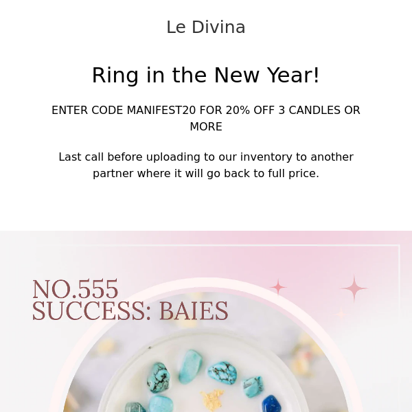 Copy of Ring in the New Year! 20% off 3 candles