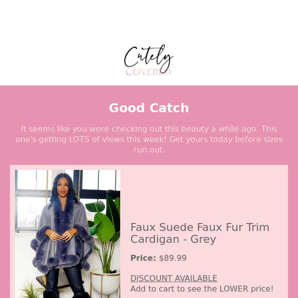 We saw you checking out Faux Suede Faux Fur Trim Cardigan - Grey