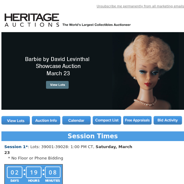 Ending Soon: March 23 Barbie by David Levinthal Photographs Showcase Auction