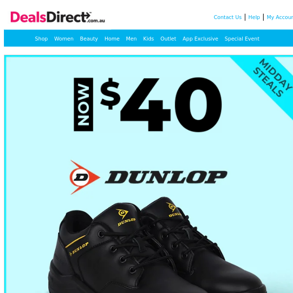 NOW $40 Dunlop Safety Boots | Summer Fashion $10 & Under! - DealsDirect