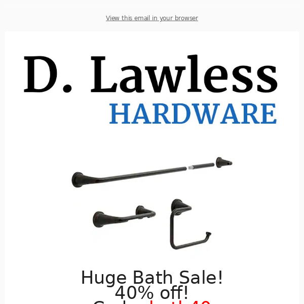 40% Off Bath Hardware - Huge Sale! 🛀