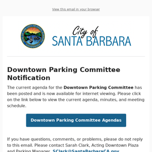Downtown Parking Committee - Agenda Posting Notification