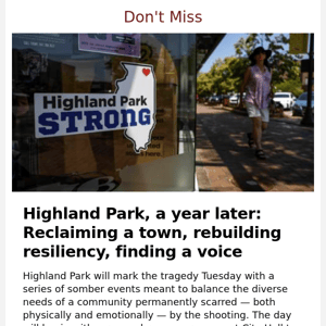 Highland Park, a year later