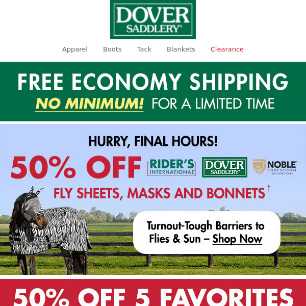 Summer Sale Ends TONIGHT - Dover Saddlery