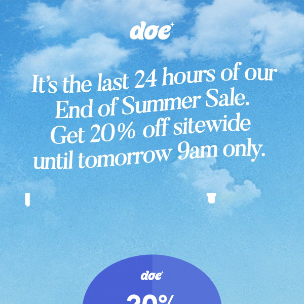 Last Call: 20% Off Ends in 24 Hours