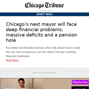 Chicago’s next mayor will face deep financial problems, massive deficits and a pension hole