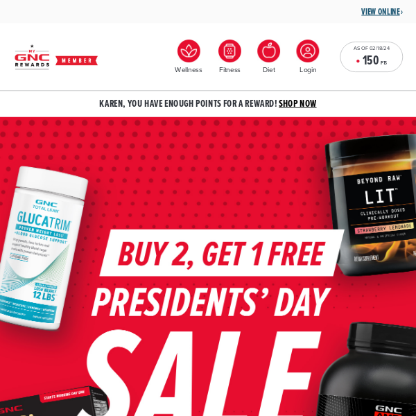 Take advantage of Presidents' Day! What's not to like about B2G1 free?