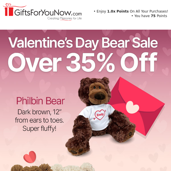 💕Over 35% Off Personalized Vday Bears | There's Still Time!