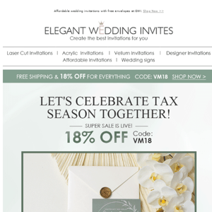 Budget-Friendly Invitations with 18% OFF