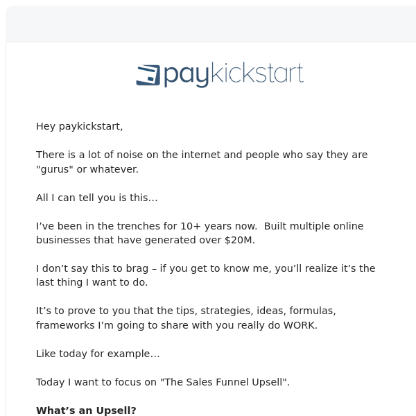 Cool sales funnel “trick” (pure value email)