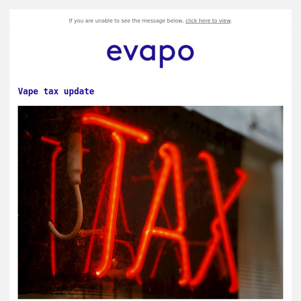 Vape tax update | Disposable news | Flavour petition