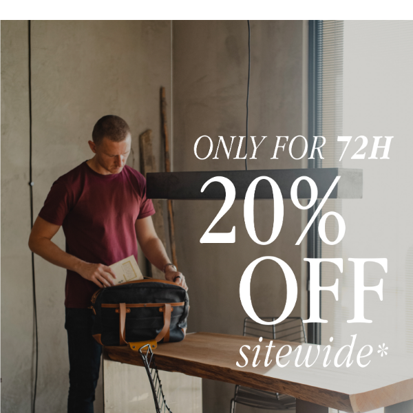 20% Off Sitewide Starts Now | ONLY FOR 72H | Café Leather