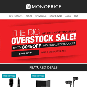 🚨 MORE Overstock Sale | Extra Savings on High Quality Products