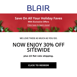 30% Off Sitewide, Courtesy of Blair