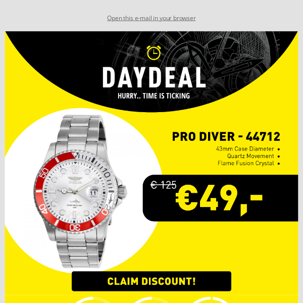 Today's Day Deal: Invicta Pro Diver for €49,- 👀