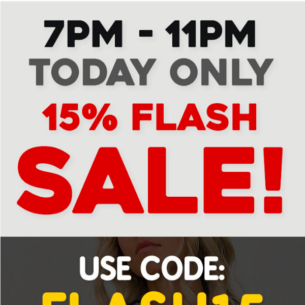 ✨ 15% OFF 👉 3 Hour Flash SALE ✨