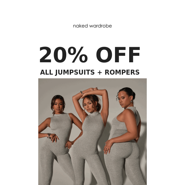 20% OFF ALL JUMPSUITS!