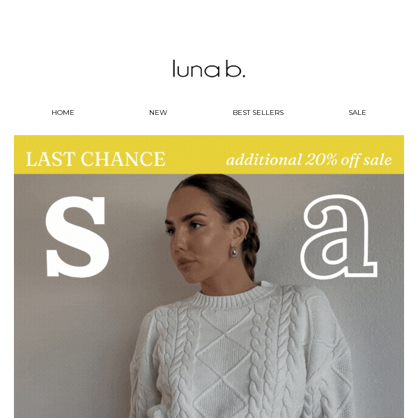 LAST CHANCE TO SHOP SALE!