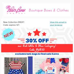  Red, White & 30% off!!! 🗽