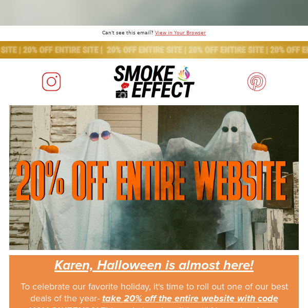 Happy Halloween: 20% off ENTIRE website 👀🎃