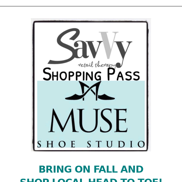Muse Savvy Promo this week! Monday-Saturday take 20% off when you shop with us!