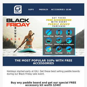 Our best selling paddle boards + FREE accessories 🤩