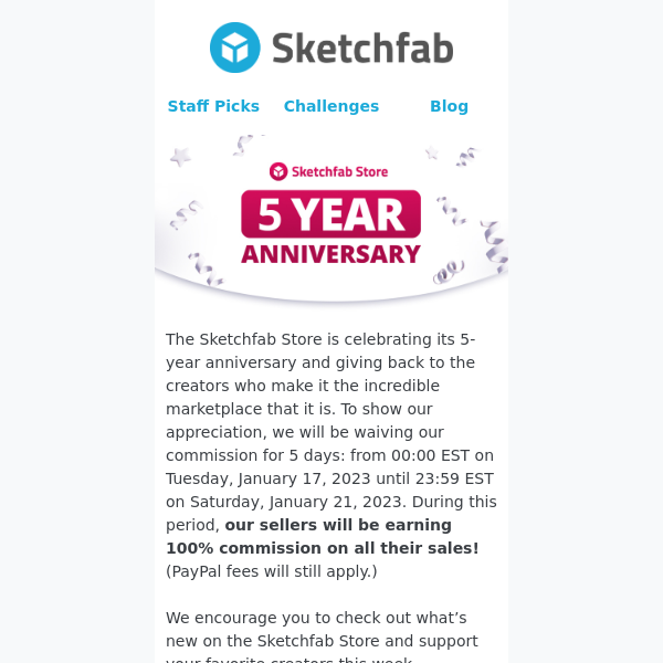 🎉 The Sketchfab Store turns 5
