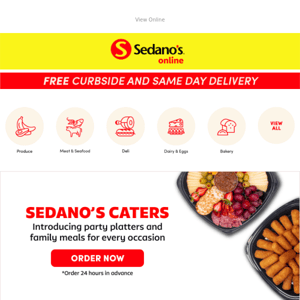 Order Sedano’s delicious catering and save on awesome BOGO deals. 🙌