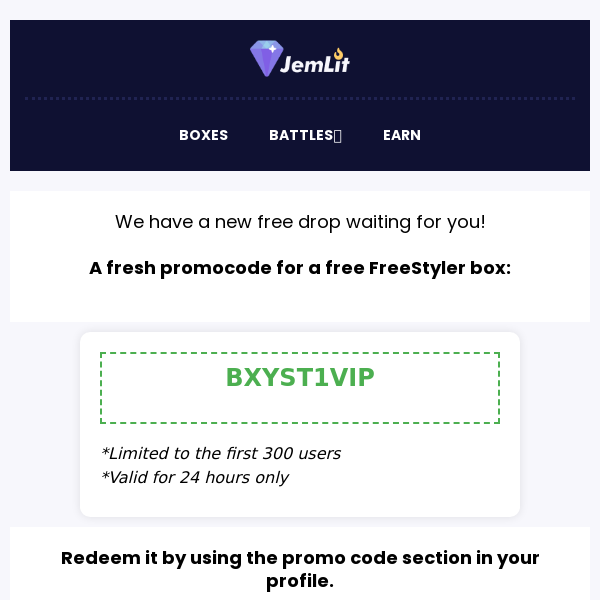 It's Friday - A new promocode for you! 👀