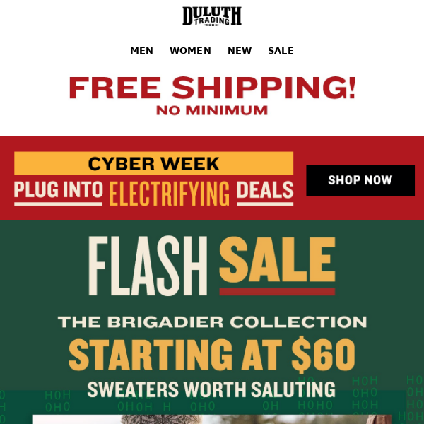 Every Order Ships FREE + Brigadier Sweaters From $60!