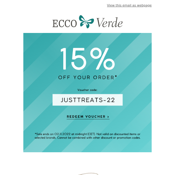 🧡 Ecco Verde, your 15% discount voucher is waiting for you! - Ecco Verde