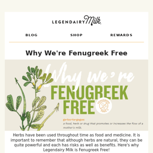 Why We're Fenugreek Free!🌿