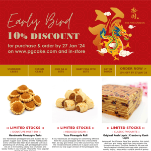 {LAST CHANCE EARLY BIRD} 10% discount ending for CNY Handmade Goodness!