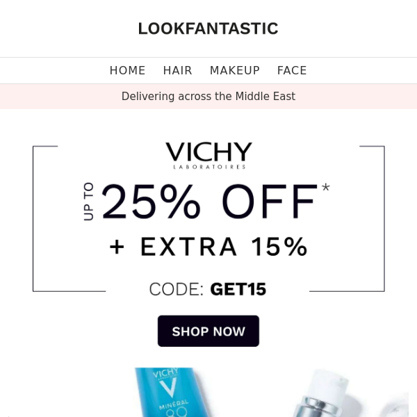 VICHY 💧 Up To 25% Off + EXTRA 15%