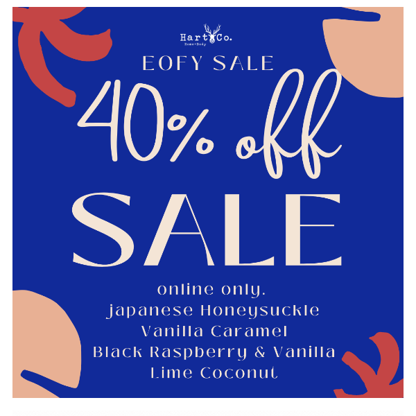 EOFY SALE ONLINE NOW. 40% OFF SELECTED FRAGRANCES*🎉🎊