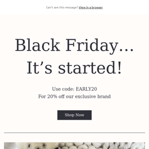 Black Friday… It’s started!
