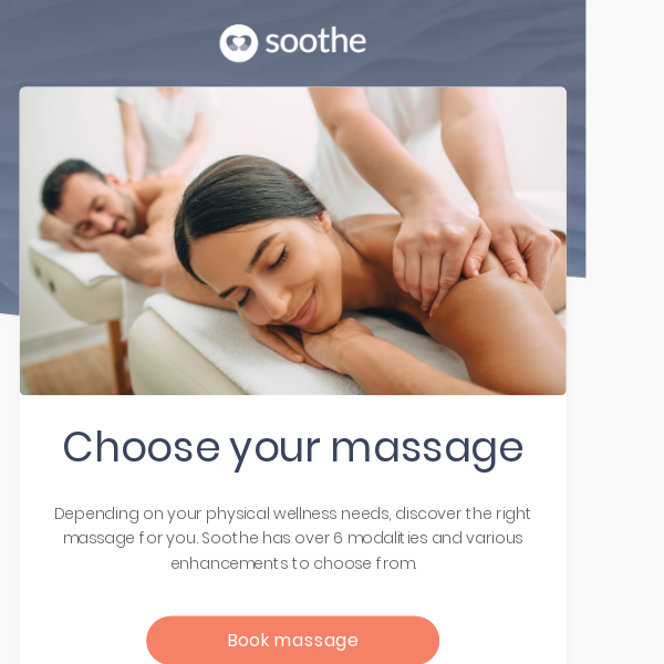 Soothe, find the best massage for you