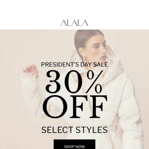 30% OFF | President's Day Sale