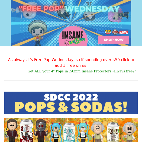 💥💥SDCC 2022 Pops & Soda's + Cowboy Bebop + over 300 vaulted items back up!💥💥