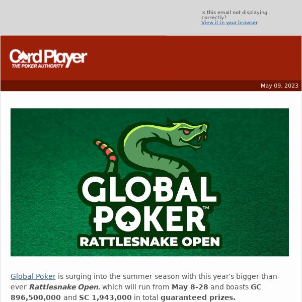 💰 Global Poker Rattlesnake Open Returns With Huge Guarantees