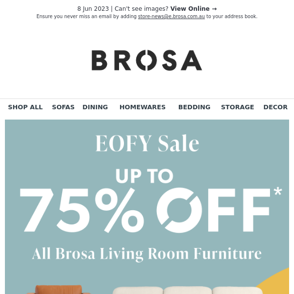 Up to 75% OFF Brosa Living Room Furniture