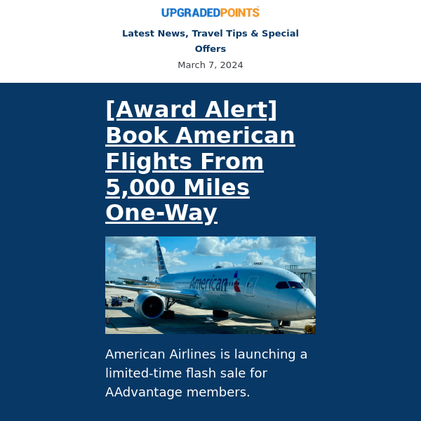 AA flights for 5k miles, a free Hertz EV rental, Qantas upgrades, and more news...