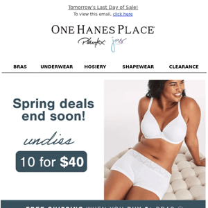 10/$40 Undies ENDS SOON