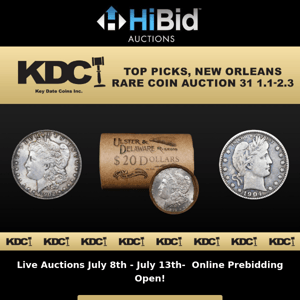 Top Picks, New Orleans Rare Coin Auction - Prebidding Open!