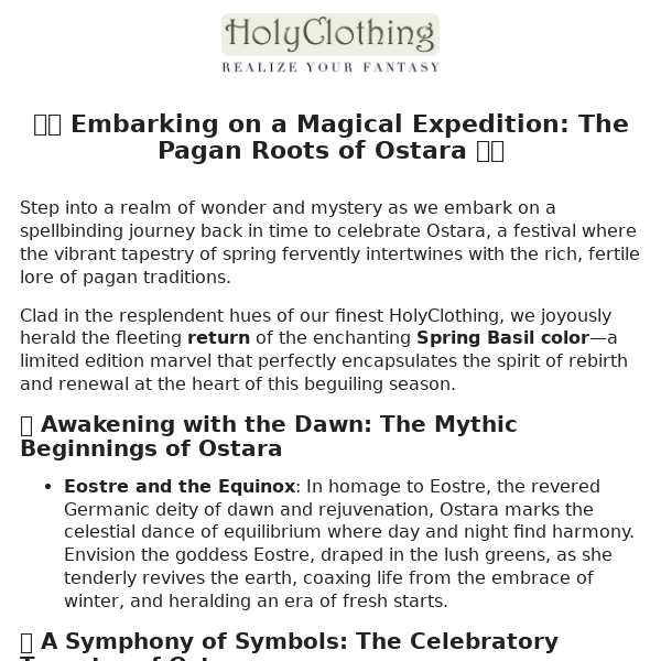 Pagan Roots 🌿 of Ostara & Spring Basil's Magical Return! 🌿🎉  Holy Clothing!