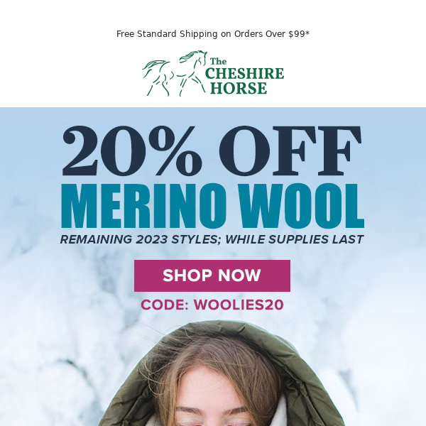 Last Chance to Save 20% on Merino Wool