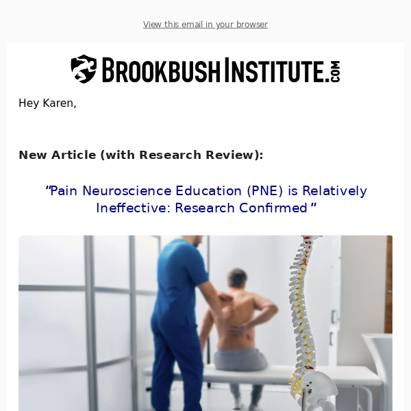 New Article: Pain Neuroscience Education (PNE) is Relatively Ineffective: Research Confirmed